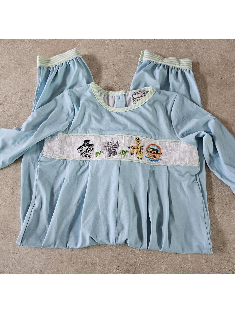 Saving Grace Toddler 2T Light Blue Embroidered Pajama Set